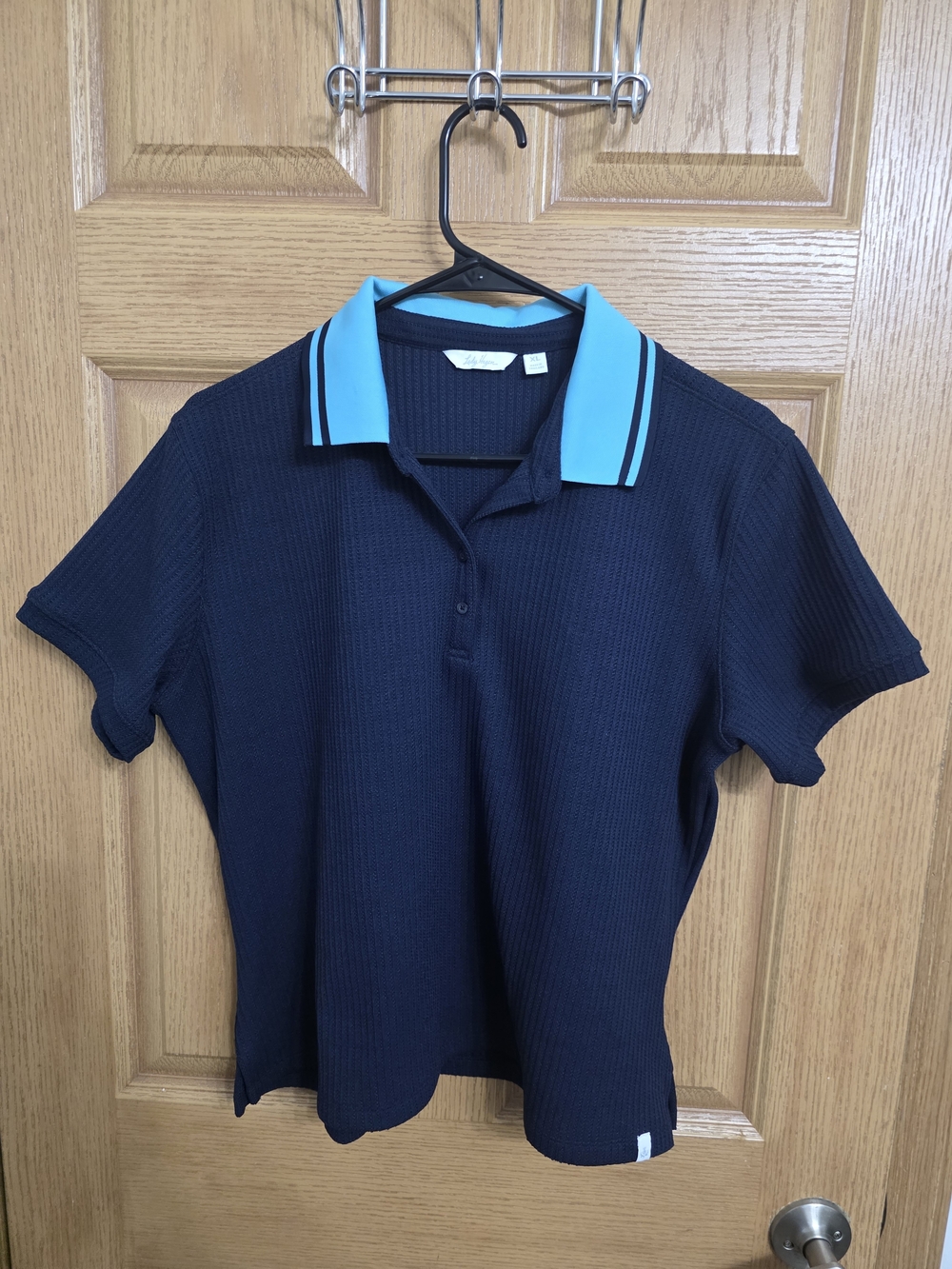 Classic Navy Golf Polo with Teal Trim - Women's Short Sleeve